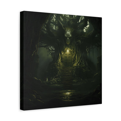 Mystical Forest Canvas Wall Art, Fantasy Decor, Enchanted Home, Gift for Nature Lovers, Dark Aesthetic Room Decor, Gothic Artwork