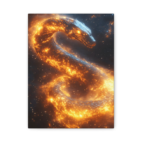 Canvas Wall Art: Fiery Serpent Design, Home Decor, Unique Gift, Fantasy Art, Living Room Wall Decor, Dragon Artwork