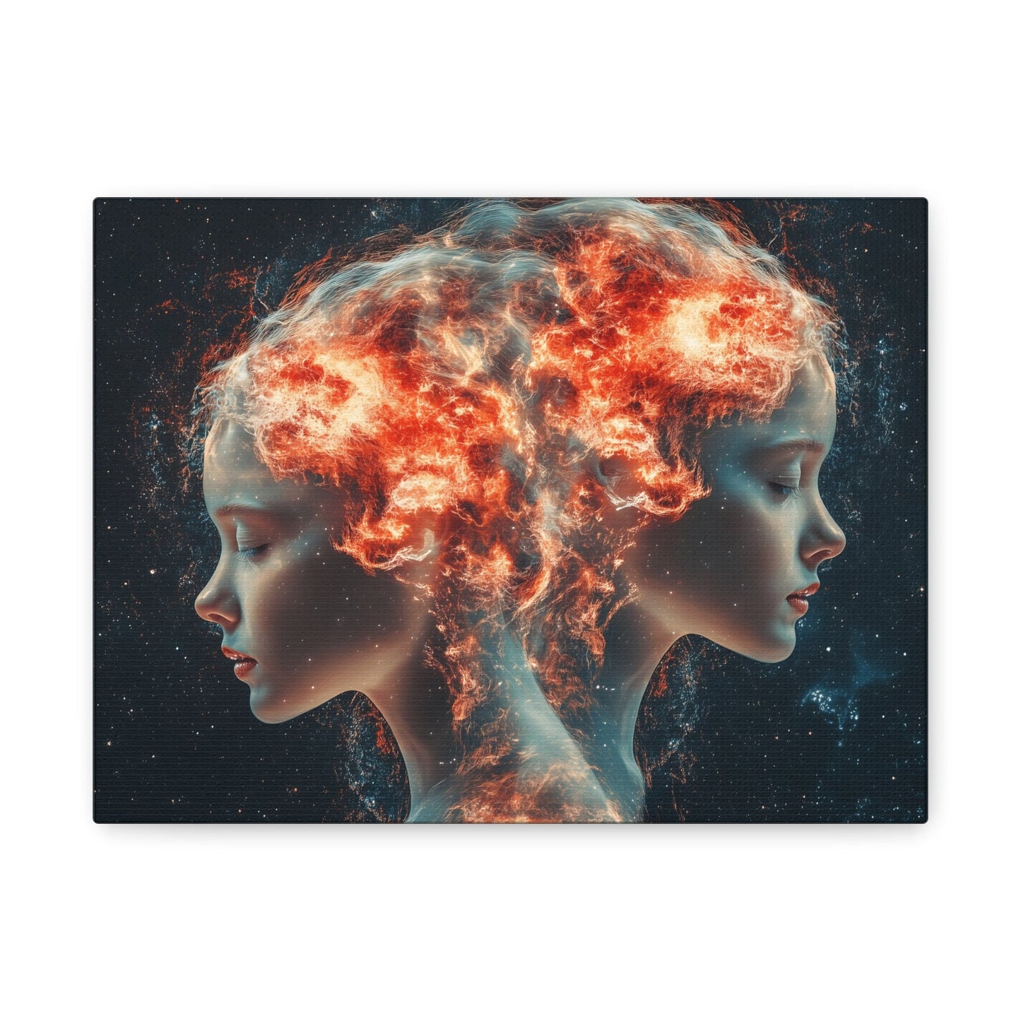 Celestial Portrait Canvas Art, Cosmic Wall Decor, Mystical Home Aesthetic, Gift for Art Lovers, Unique Space-Inspired Artwork