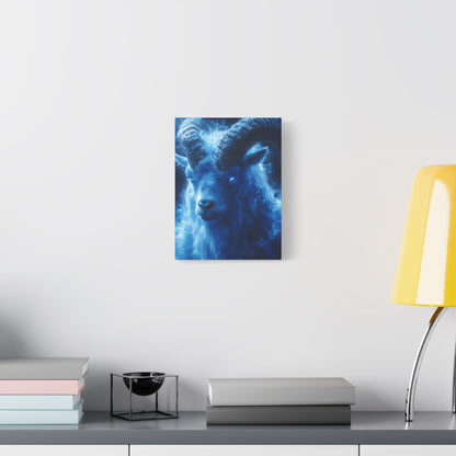 Majestic Blue Ram Canvas Print, Animal Wall Art, Home Decor, Gift for Nature Lovers, Unique Art Piece