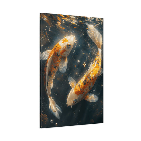 Serene Koi Canvas Print, Aquatic Art, Home Decor, Meditation Gift, Nature Wall Art, Zen Decor, Fish Artwork
