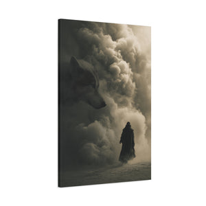 Mystical Wolf Canvas Art, Nature Lover Gift, Wall Decor, Home Aesthetic, Fantasy Art, Animal Lovers, Unique Gift Idea