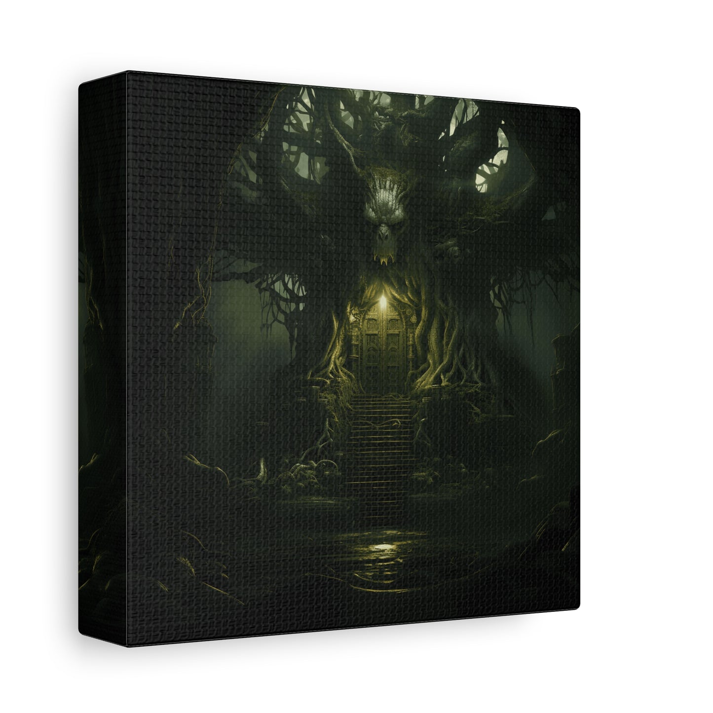 Mystical Forest Canvas Wall Art, Fantasy Decor, Enchanted Home, Gift for Nature Lovers, Dark Aesthetic Room Decor, Gothic Artwork