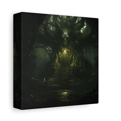 Mystical Forest Canvas Wall Art, Fantasy Decor, Enchanted Home, Gift for Nature Lovers, Dark Aesthetic Room Decor, Gothic Artwork