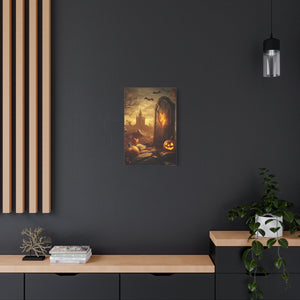 Halloween Canvas Art Print, Spooky Decor for Fall, Haunted House Wall Art, Perfect for Halloween, Autumn Decorations