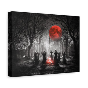 Eerie Witchcraft Wall Art, Dark Aesthetic Poster, Halloween Decor, Gothic Home Design, Spooky Canvas Wall Hanging