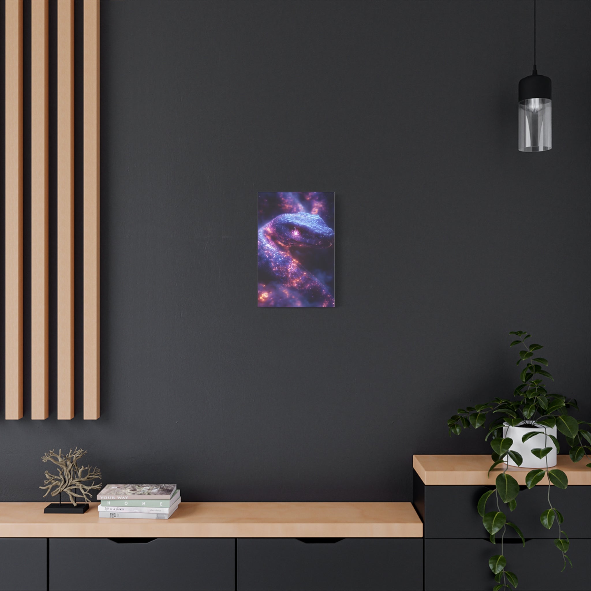 Cosmic Creature Canvas Art, Wall Decor, Home Gallery, Unique Gift, Space-Inspired Art, Mystic Snake Print