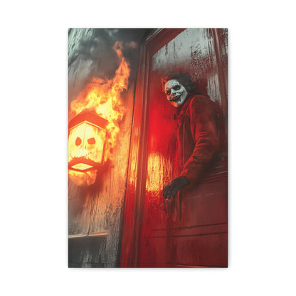 Halloween Horror Art Print, Spooky Home Decor, Creepy Wall Art, Unique Gift for Haunted House Lovers, Matte Canvas Artwork