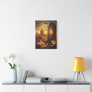 Halloween Canvas Art Print, Spooky Decor for Fall, Haunted House Wall Art, Perfect for Halloween, Autumn Decorations