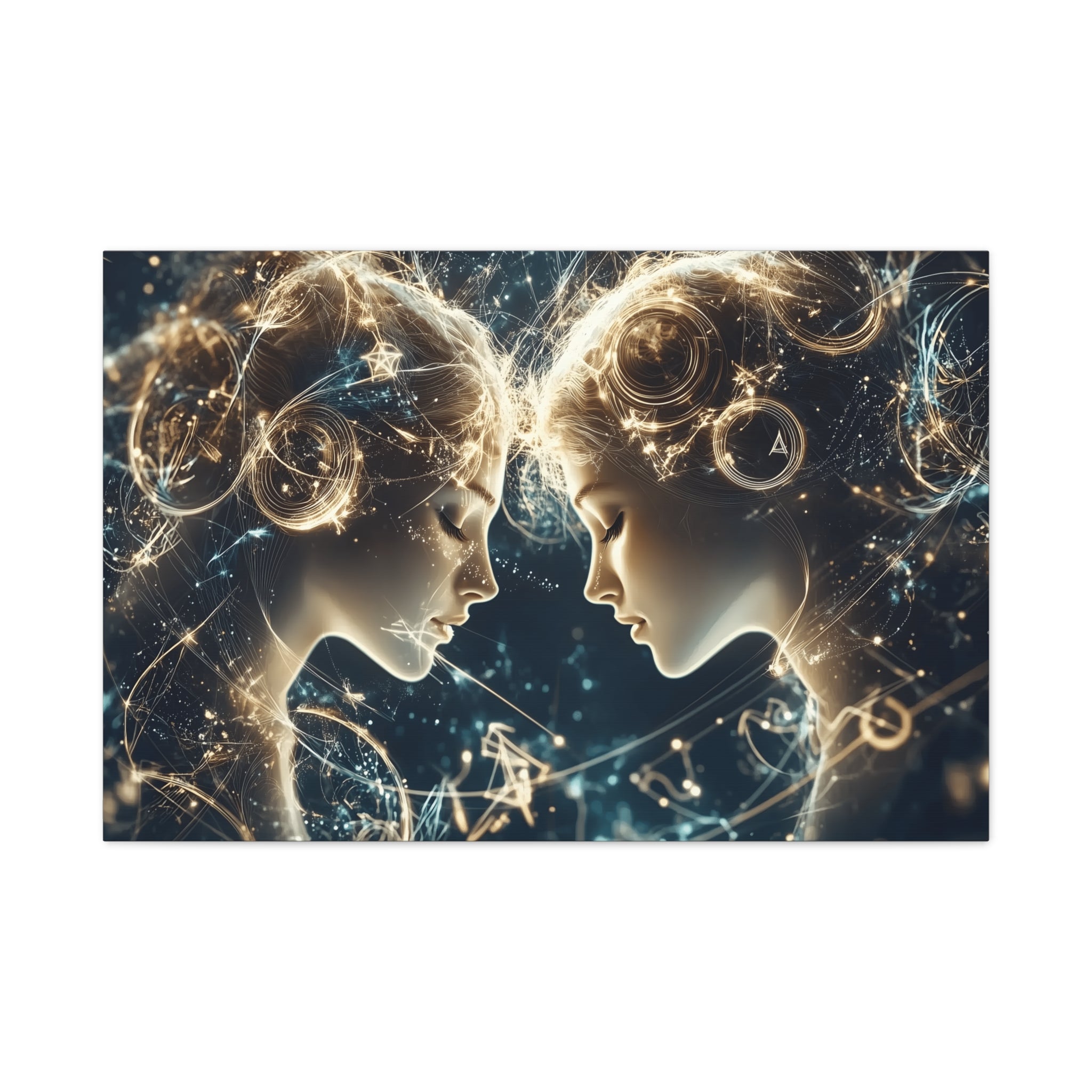 Celestial Gemini Canvas Print, Cosmic Art, Home Decor, Gift for Her, Astrology Wall Art, Unique Artwork, Gallery Wall