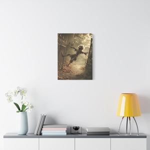 Halloween Skeleton Canvas Wall Art, Spooky Home Decor, Ghoulish Gift, Autumn Decoration, Creepy Wall Hanging