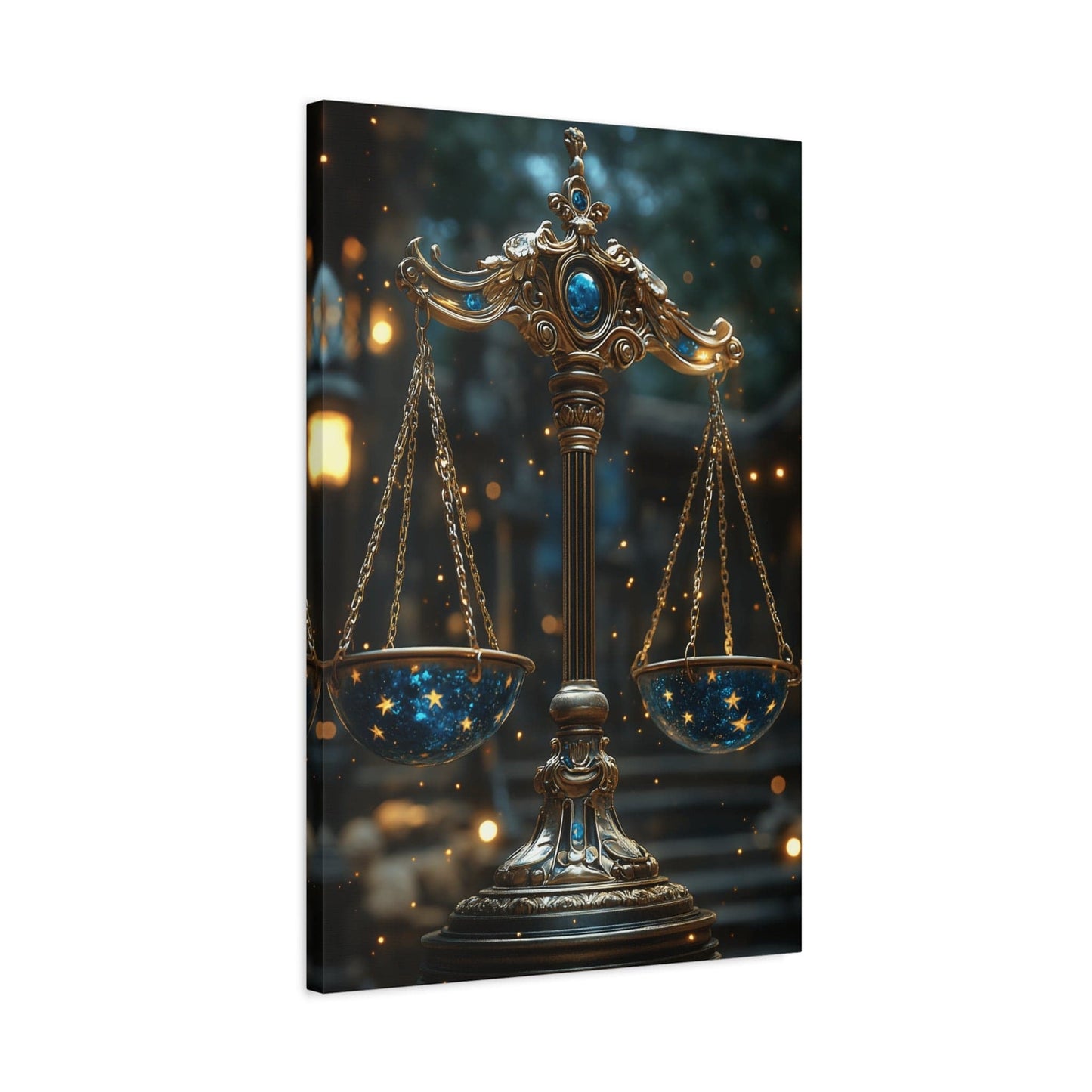 Celestial Scales Canvas Art, Starry Balance Wall Decor, Astrology Gift, Cosmo Home Decor, Spiritual Artwork, Zodiac Decoration