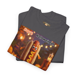 Halloween Hot Dog Tee, Funny Halloween Shirt, Unisex Graphic T-Shirt, Spooky Party Wear, Autumn Festive Apparel, Unique Halloween Gift