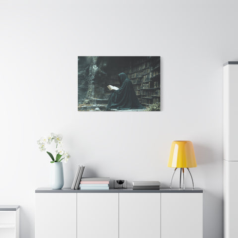 Mystical Reading Wall Art, Canvas Print for Book Lovers, Cozy Home Decor, Fantasy Artwork, Perfect Gift for Readers