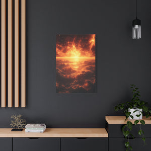 Sunset Ocean Canvas Art, Warm Decorative Wall Art, Home Decor, Gift for Art Lovers, Modern Wall Decor, Living Room Art