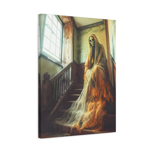 Haunting Ghost Canvas Art, Spooky Home Decor, Halloween Wall Art, Gothic Decoration, Creepy Haunted Print