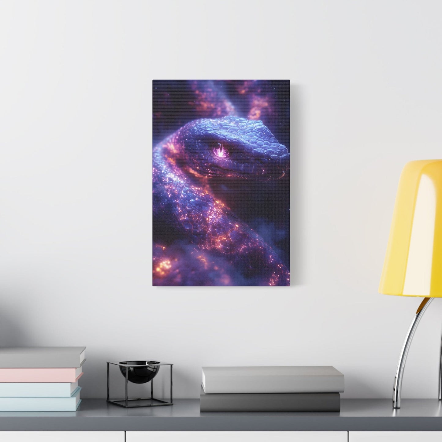 Cosmic Creature Canvas Art, Wall Decor, Home Gallery, Unique Gift, Space-Inspired Art, Mystic Snake Print