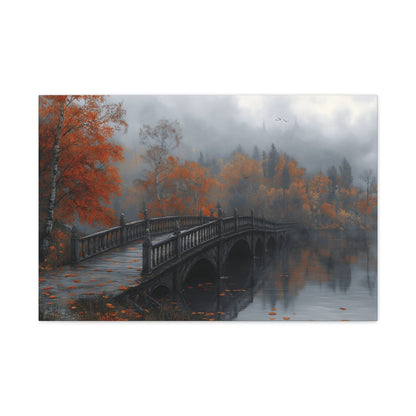 Autumn Landscape Canvas Print, Cozy Home Decor, Fall Artwork for Living Room, Gift for Nature Lovers, Fall Themed Wall Art