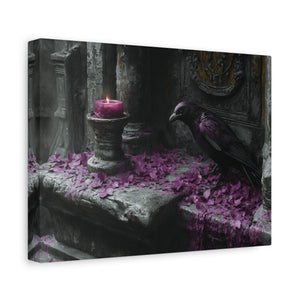 Gothic raven canvas wall art with dark aesthetic and moody design for alternative home decor