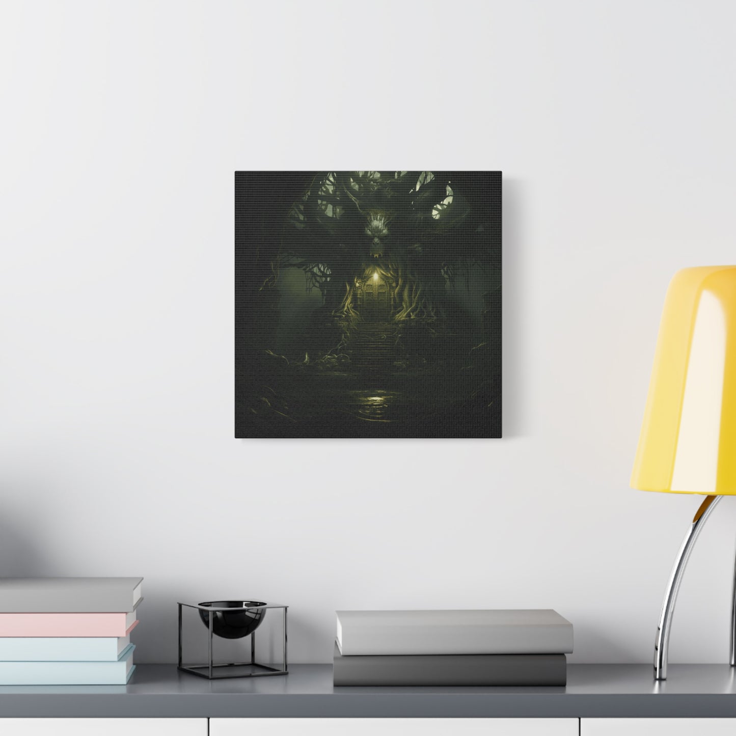 Mystical Forest Canvas Wall Art, Fantasy Decor, Enchanted Home, Gift for Nature Lovers, Dark Aesthetic Room Decor, Gothic Artwork