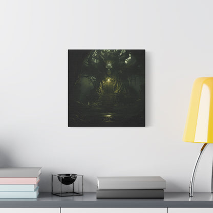 Mystical Forest Canvas Wall Art, Fantasy Decor, Enchanted Home, Gift for Nature Lovers, Dark Aesthetic Room Decor, Gothic Artwork