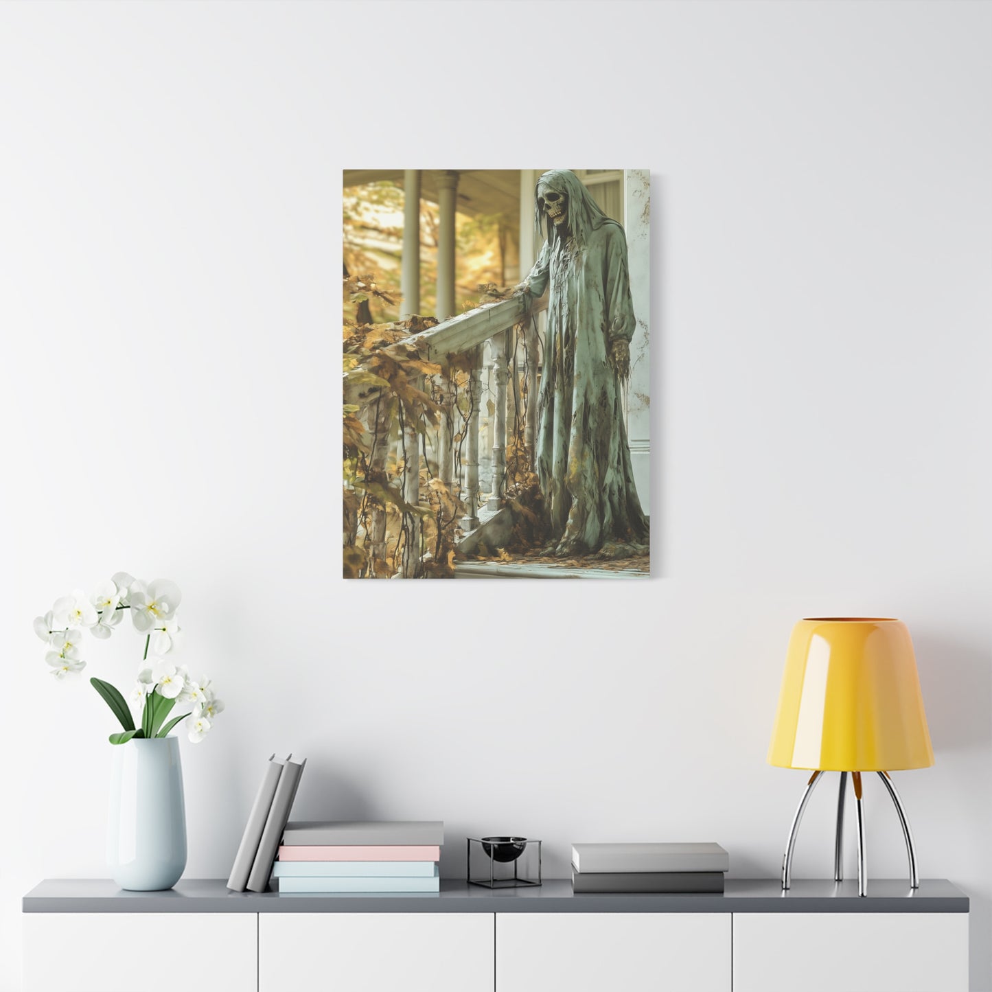 Spooky Gothic Canvas Art, Halloween Decor, Haunted House Wall Art, Creepy Home Decor, Dark Aesthetic