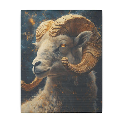 Canvas Art, Aries Astrological Sign, Stretched Canvas Print, AI Art, Matte Finish, Home Décor Wall Art