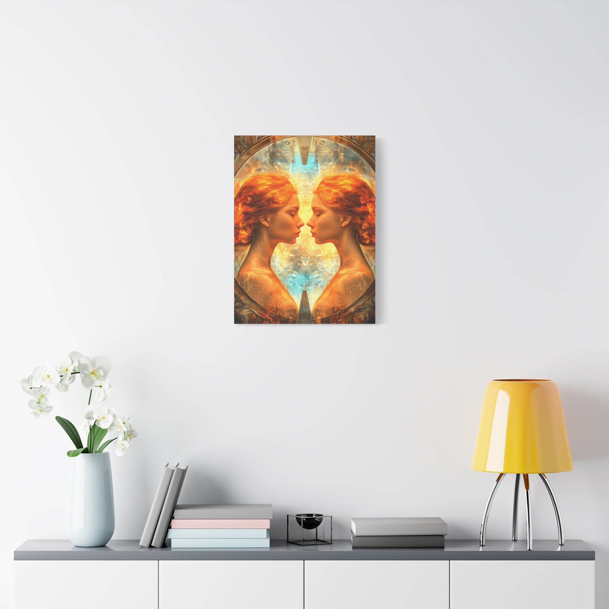 Artistic Gemini Canvas Print, Home Decor, Gallery Artwork, Unique Gift, Contemporary Art