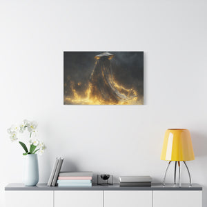 Canvas Wall Art, Fantasy Decor, Wizard Artwork, Fire Theme, Mystical Home Accent