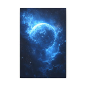Stellar Canvas Art Print, Galaxy Wall Décor, Celestial Home Decoration, Starry Night Artwork, Cosmic Blue Decor