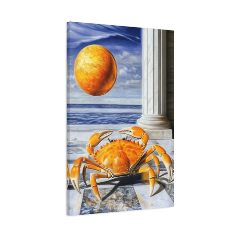Vibrant Crab Art Canvas Print, Coastal Home Decor, Beach Wall Art, Unique Gift for Ocean Lovers, Nautical Themed Artwork, Summer Decor