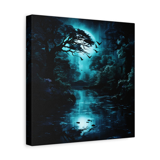 Nature-Inspired Stretched Canvas Art for Home Decor, Serenity Wall Art, Blue Forest Landscape, Perfect Gift for Nature Lovers, [...]