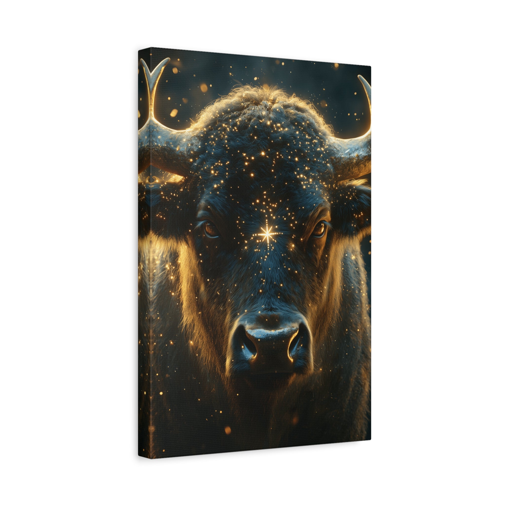 Cosmic Bull Canvas Art, Wall Décor, Home Office Artwork, Unique Gift, Rustic Vibe, Animal Lover Decor