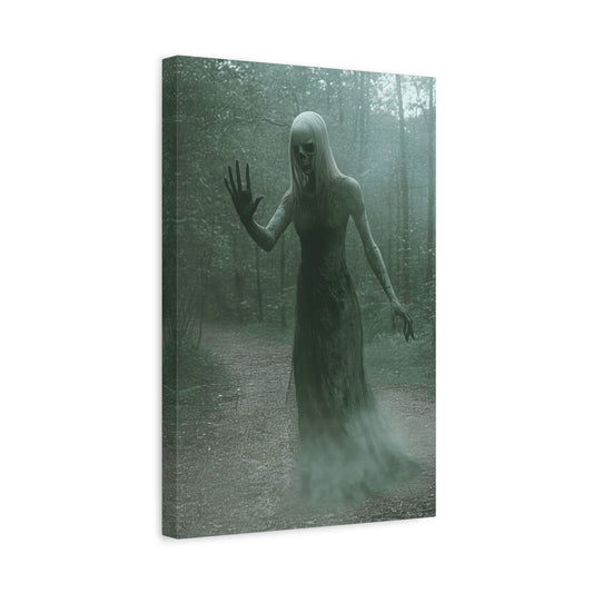 Eerie Forest Art Canvas, Wall Decor, Gothic Home Decor, Haunted House Artwork, Halloween Decor, Spooky Wall Art