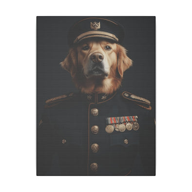 Golden Retriever Military Wall Art - Patriotic Dog Décor for Army, Air Force, Navy, Marines