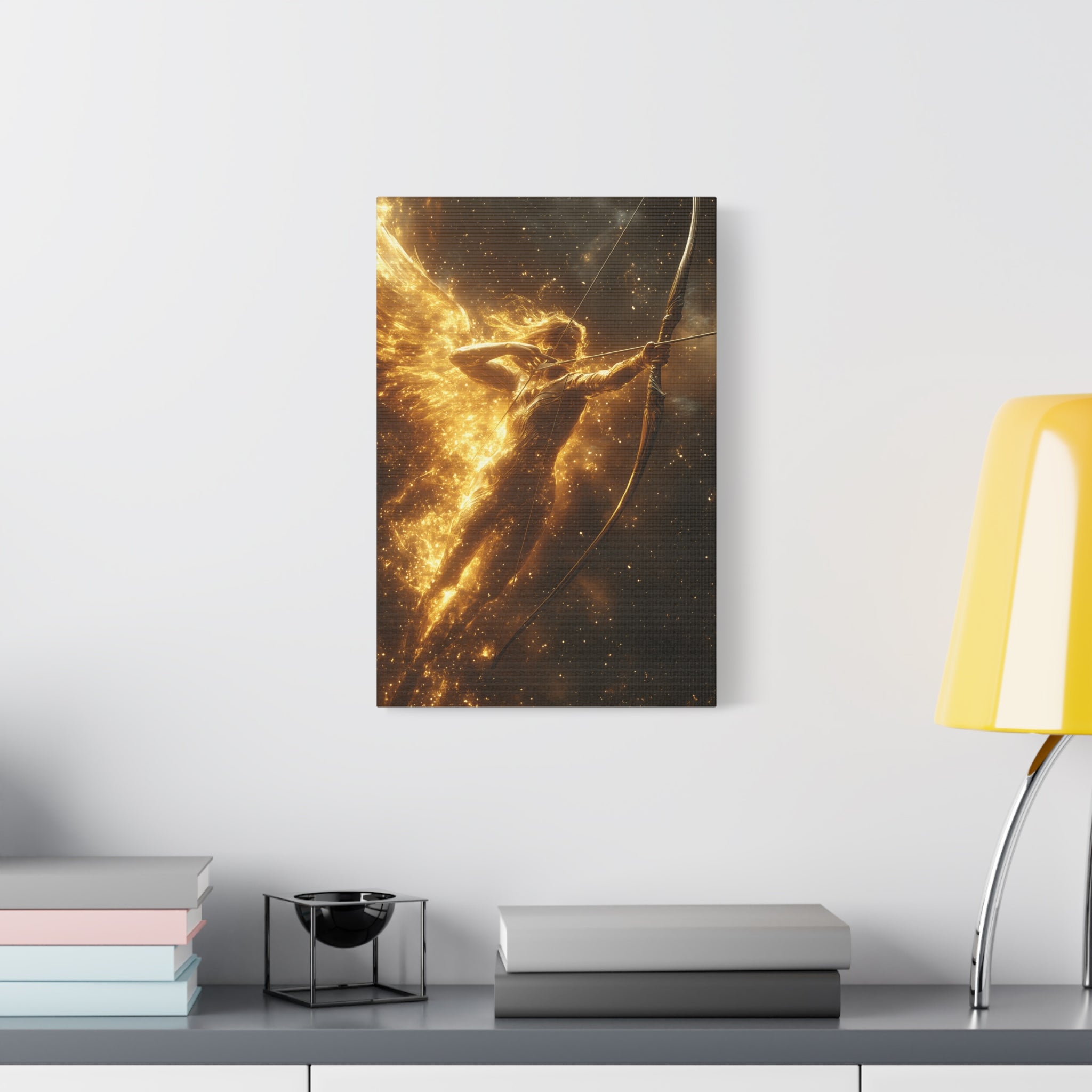 Golden Archer Canvas Print, Celestial Wall Art, Inspirational Home Decor, Rustic Gift, Fantasy Artwork
