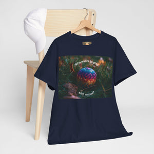 Playful Unisex Heavy Cotton Tee featuring humorous hacky sack graphic, perfect for casual wear.