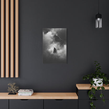 Black and White Wolf Canvas Art Print, Animal Wall Decor, Nature-Inspired Home Decor, Wilderness Art, Unique Gift Idea, Modern Aesthetic