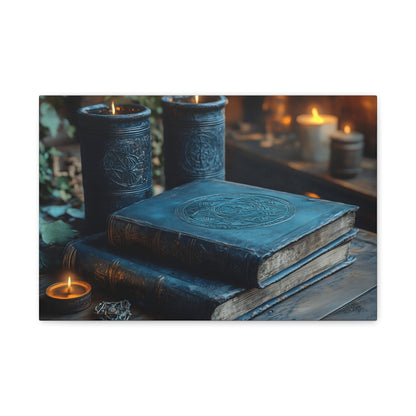 Enchanting Matte Canvas Wall Art, Cozy Home Decor, Perfect for Bohemian Vibes, Fall Celebrations, Unique Gift for Book Lovers