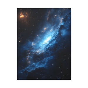 Cosmic Blue Matte Canvas Art Print, Astral Galaxy Wall Decor, Home Office Artwork, Celestial Gift, Space Lover Decor