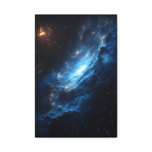 Cosmic Blue Matte Canvas Art Print, Astral Galaxy Wall Decor, Home Office Artwork, Celestial Gift, Space Lover Decor