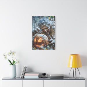Halloween Canvas Art Print, Creepy Wall Decor, Spooky Home Decor, Haunted House Decoration, Fall Artwork, Pumpkin Scare