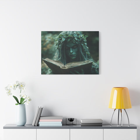 Forest Goddess Art Canvas Wall Décor, Nature Lover Gift, Boho Home Decoration, Fantasy Artwork, Unique Gift Idea
