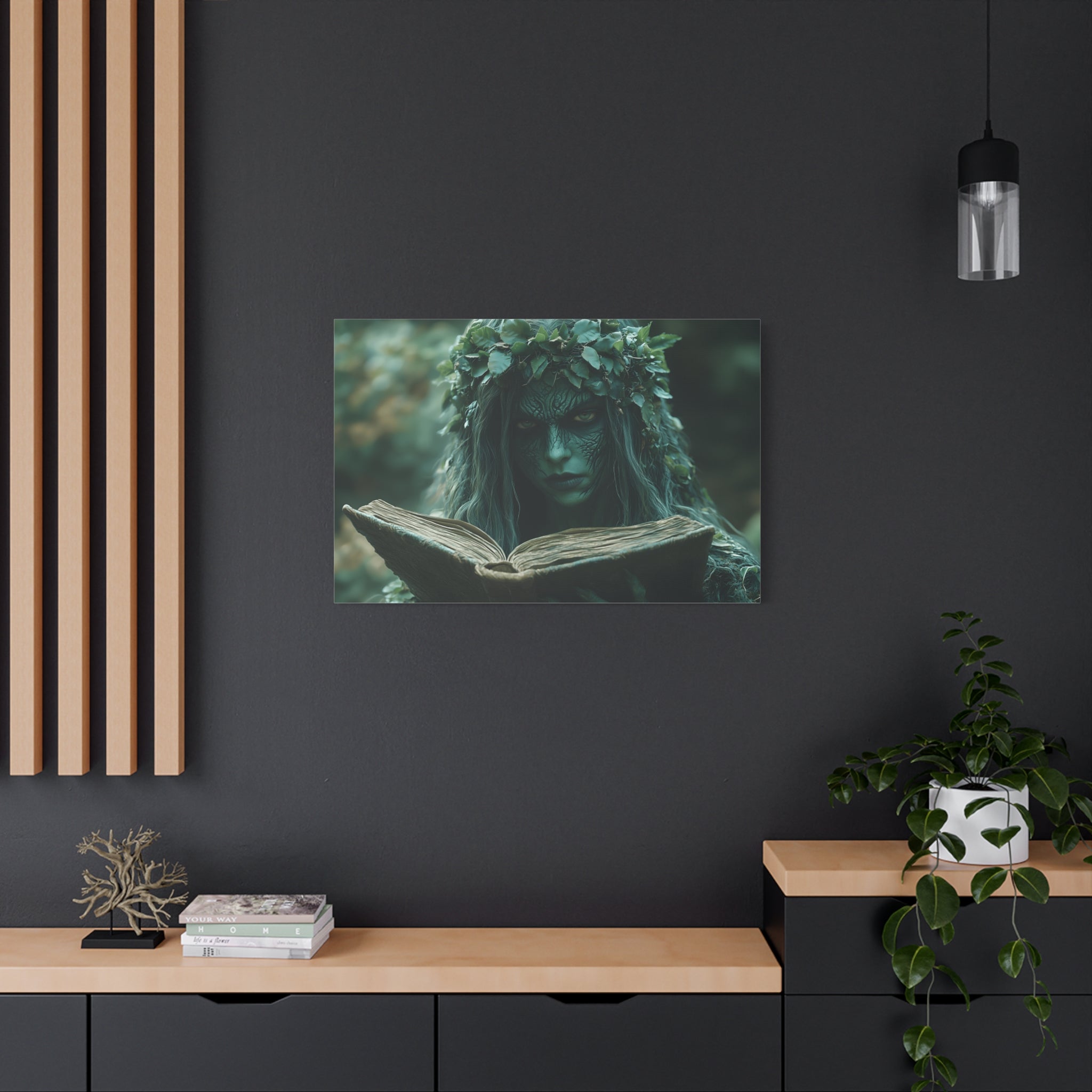 Forest Goddess Art Canvas Wall Décor, Nature Lover Gift, Boho Home Decoration, Fantasy Artwork, Unique Gift Idea