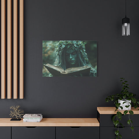Forest Goddess Art Canvas Wall Décor, Nature Lover Gift, Boho Home Decoration, Fantasy Artwork, Unique Gift Idea