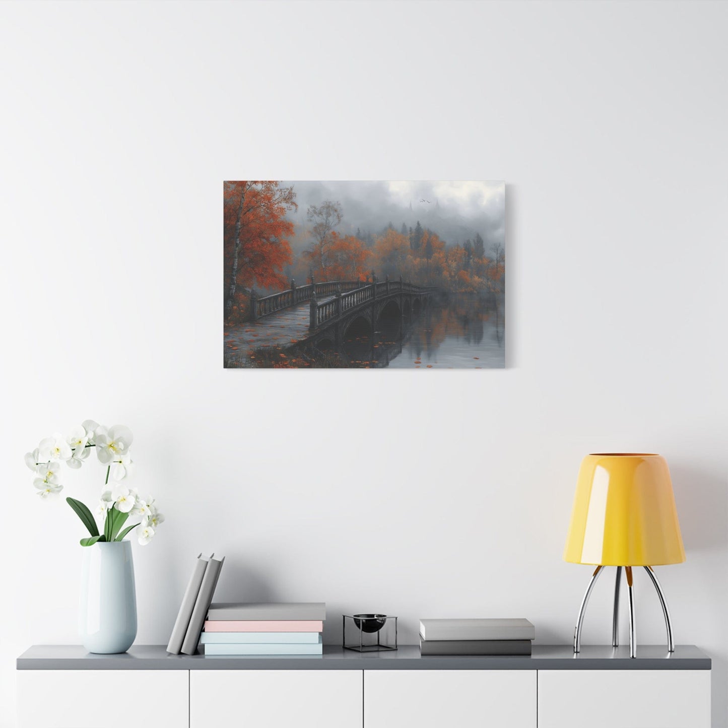 Autumn Landscape Canvas Print, Cozy Home Decor, Fall Artwork for Living Room, Gift for Nature Lovers, Fall Themed Wall Art