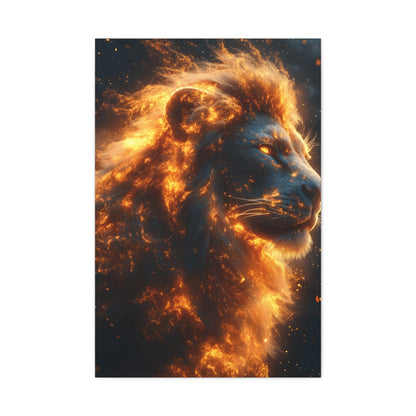 Fierce Lion Canvas Artwork, Wild Animal Decor, Bold Home Wall Art, Inspirational Gift, Unique Lion Print, Modern Decor