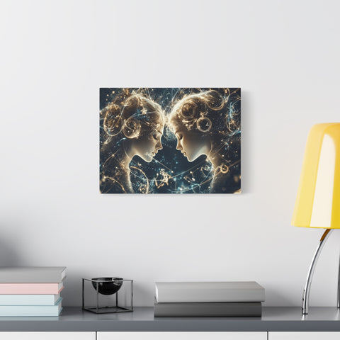 Celestial Gemini Canvas Print, Cosmic Art, Home Decor, Gift for Her, Astrology Wall Art, Unique Artwork, Gallery Wall
