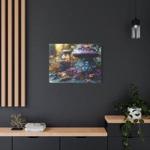 Enchanted Mushroom Canvas Print, Nature Wall Art, Fairy Tale Décor, Magical Home Accent
