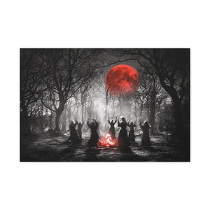 Eerie Witchcraft Wall Art, Dark Aesthetic Poster, Halloween Decor, Gothic Home Design, Spooky Canvas Wall Hanging
